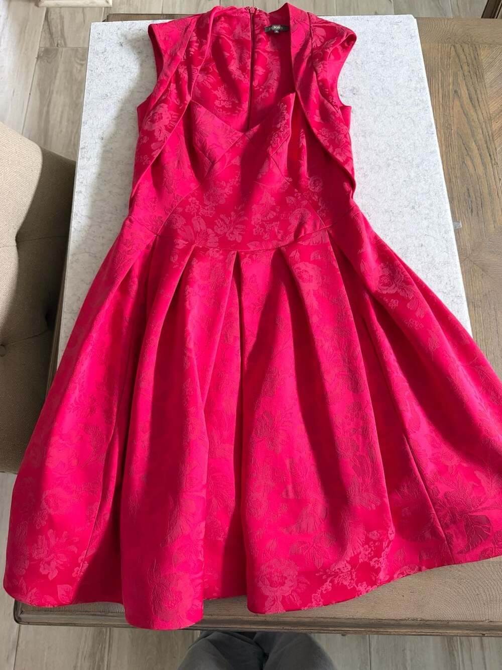 Zac Posen Sleeveless Floral Jacquard Fit and Flare Dress Size 10